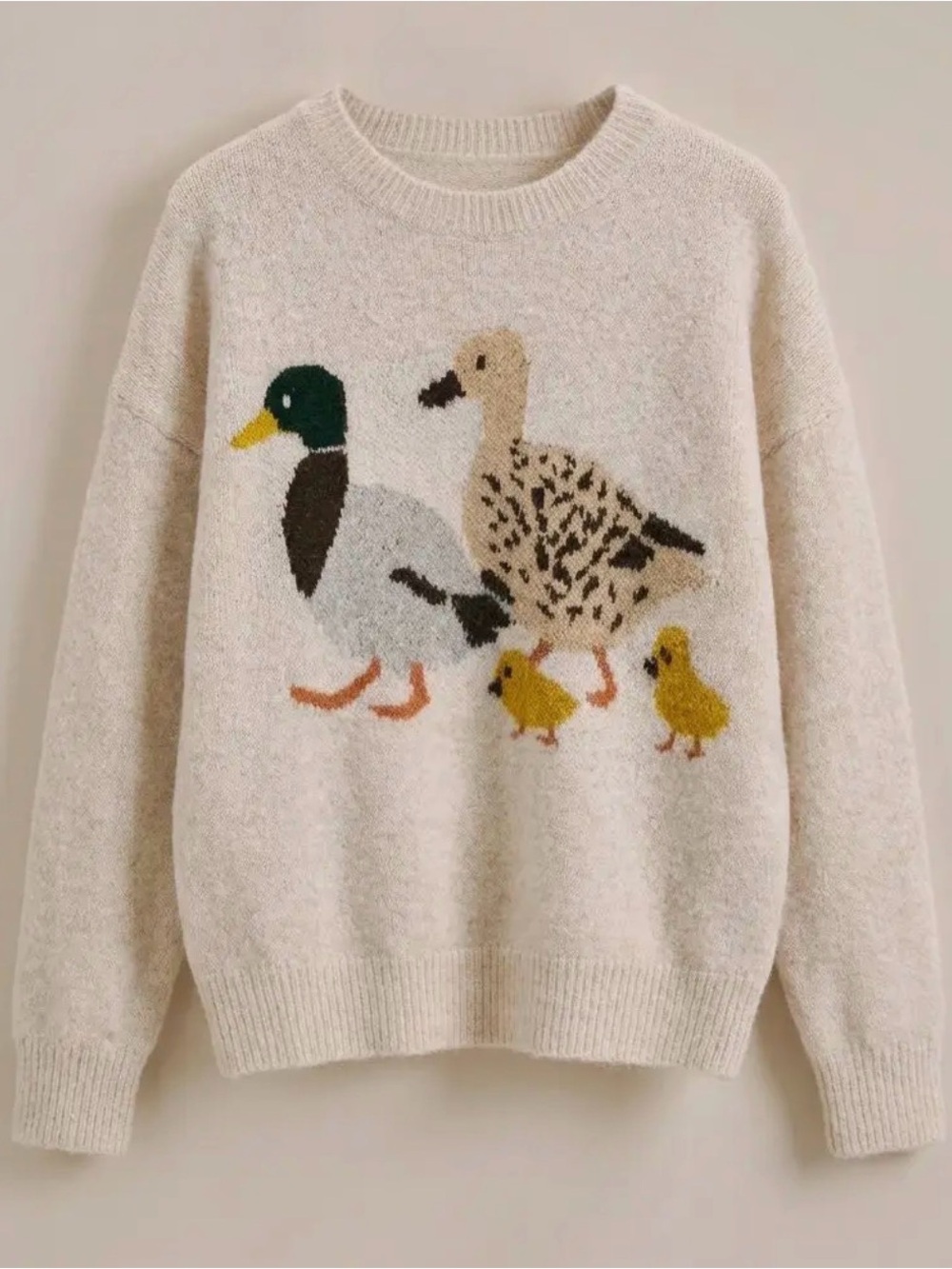 New Urban Daizy Mallard Duck Intarsia Knit Sweater